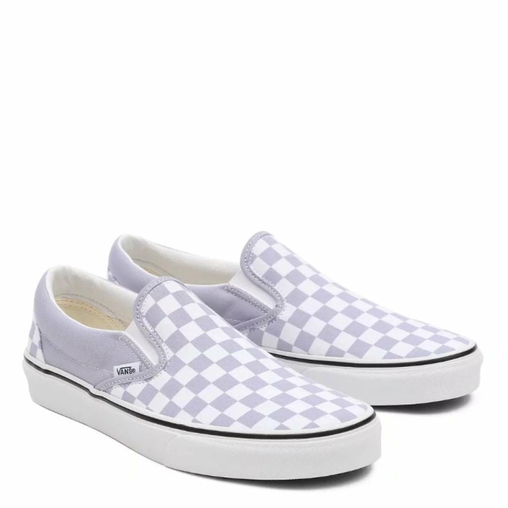 Vans Checkerboard Classic Slip-On In Languid Lavender/True White - Image 2