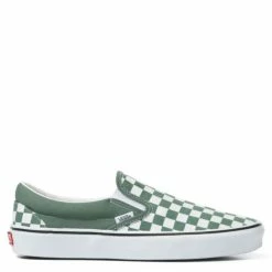 Vans Colour Theory Checkerboard Classic Slip-On In Duck Green