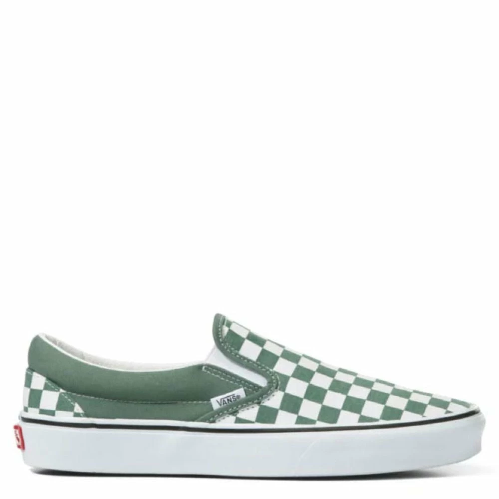 Vans Colour Theory Checkerboard Classic Slip-On In Duck Green