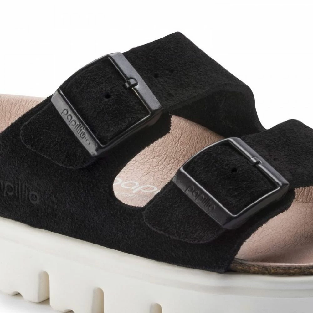Birkenstock Women's Arizona Platform In Chunky Suede Black (Narrow Width) - Image 4