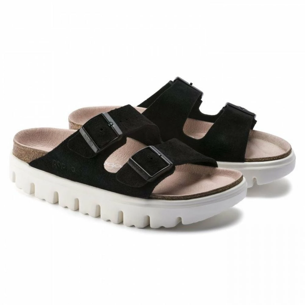 Birkenstock Women's Arizona Platform In Chunky Suede Black (Narrow Width) - Image 3