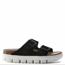 Birkenstock Women's Arizona Platform In Chunky Suede Black (Narrow Width)