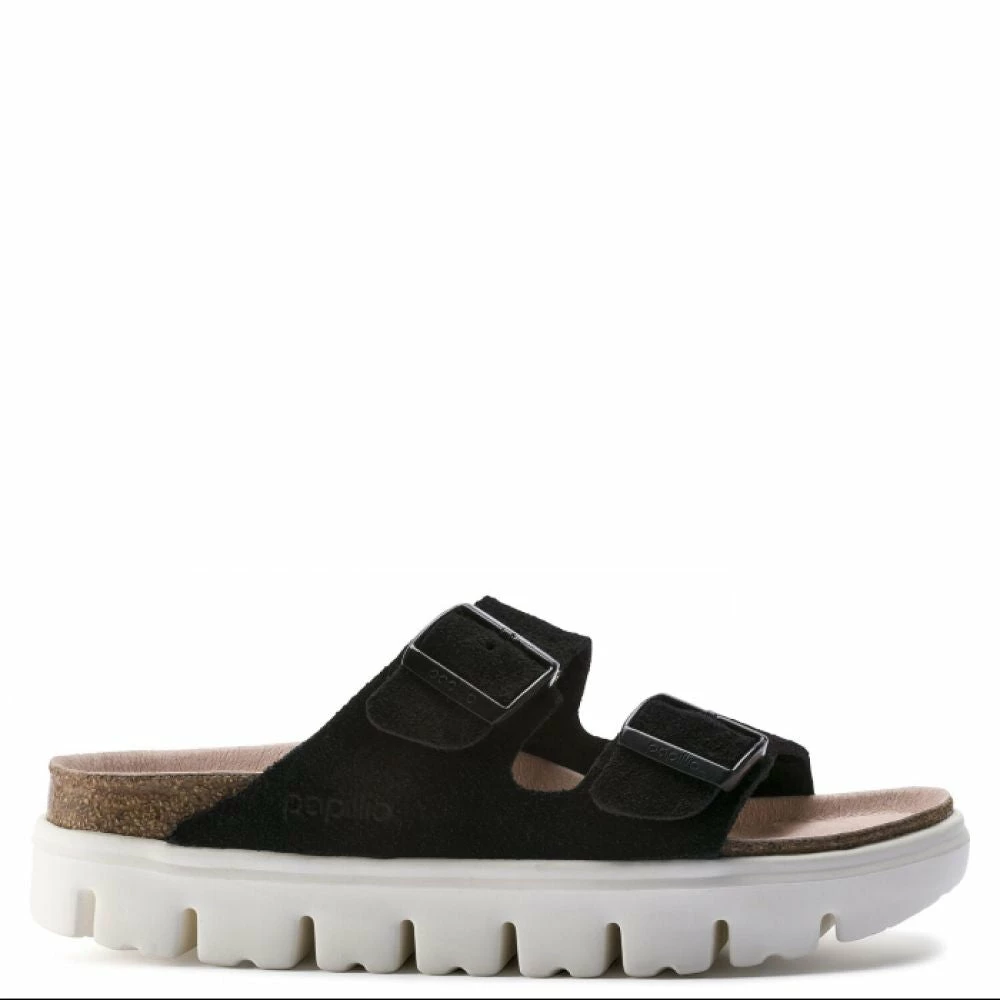 Birkenstock Women's Arizona Platform In Chunky Suede Black (Narrow Width)