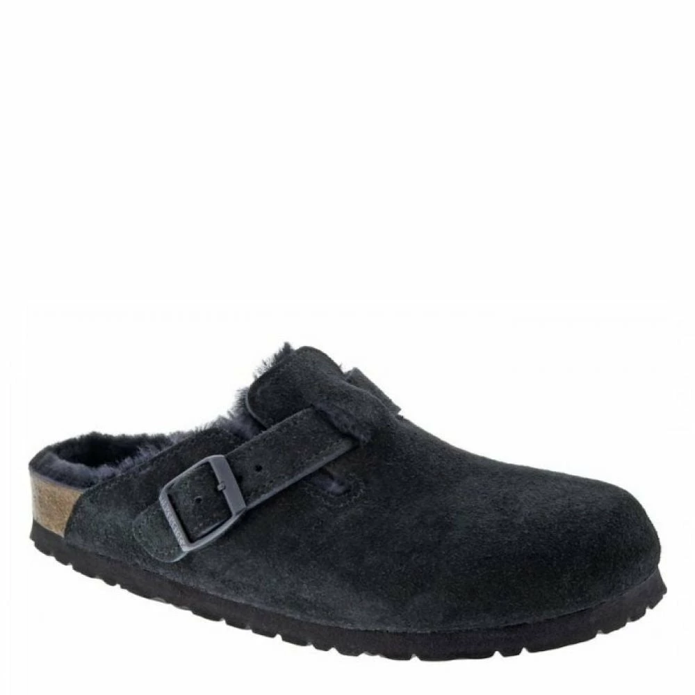 Birkenstock Boston Shearling Suede Leather In Black (Narrow Width) - Image 2