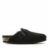 Birkenstock Boston Shearling Suede Leather In Black (Narrow Width)