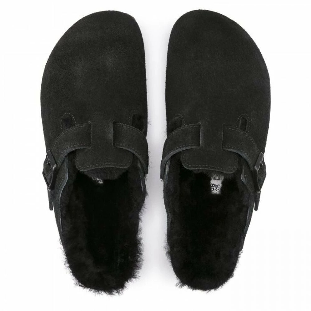 Birkenstock Boston Shearling Suede Leather In Black - Image 3