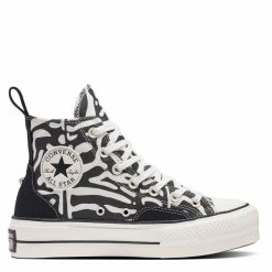 Converse Women's Chuck Taylor All Star Lift Platform Hi Animalier In Black/Egret