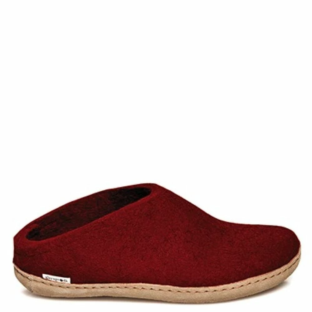 Glerups Open Heel Leather Sole In Red 1 Glerups Open Heel Leather Sole In Red