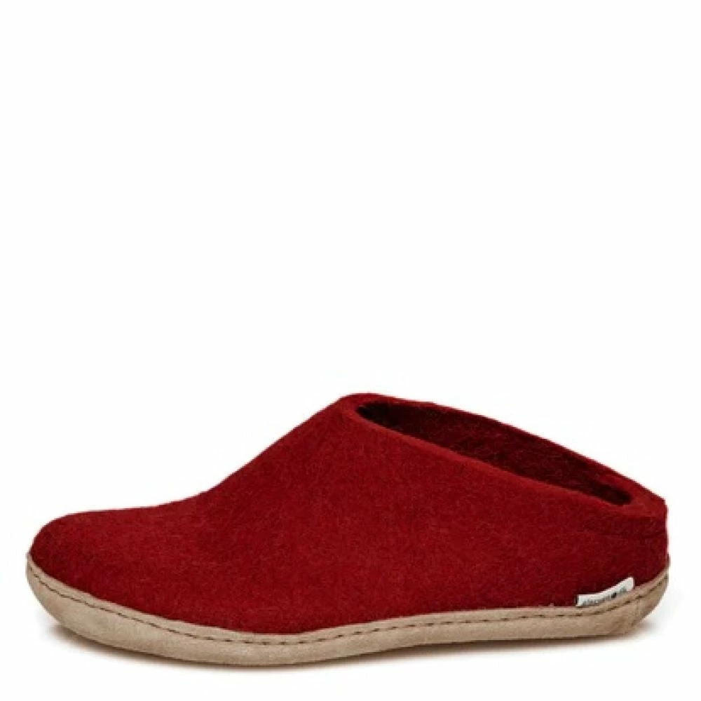 Glerups Open Heel Leather Sole In Red 3 Glerups Open Heel Leather Sole In Red - Image 3
