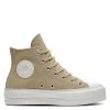 Converse Women's Chuck Taylor All Star Lift Platform Hi Suede In Nomad Khaki/Desert Sand/Egret