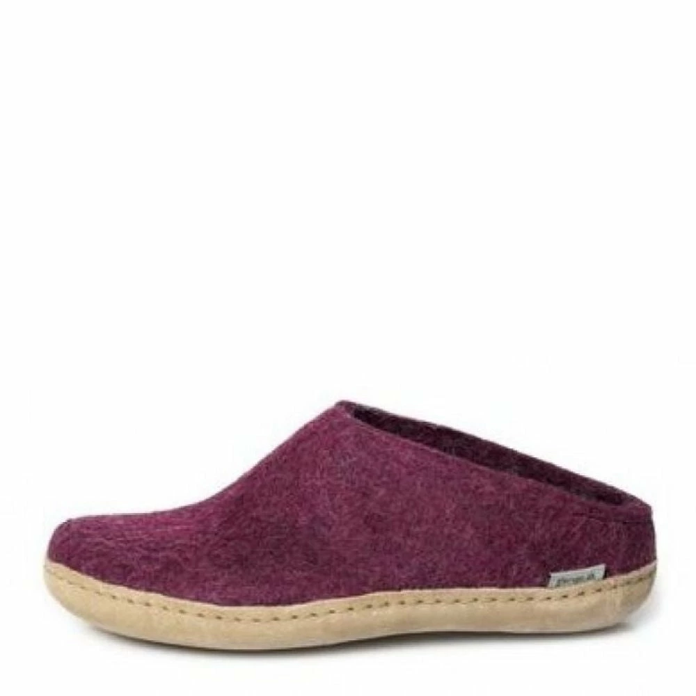 Glerups Women's Open Heel Leather Sole In Cranberry - Image 4