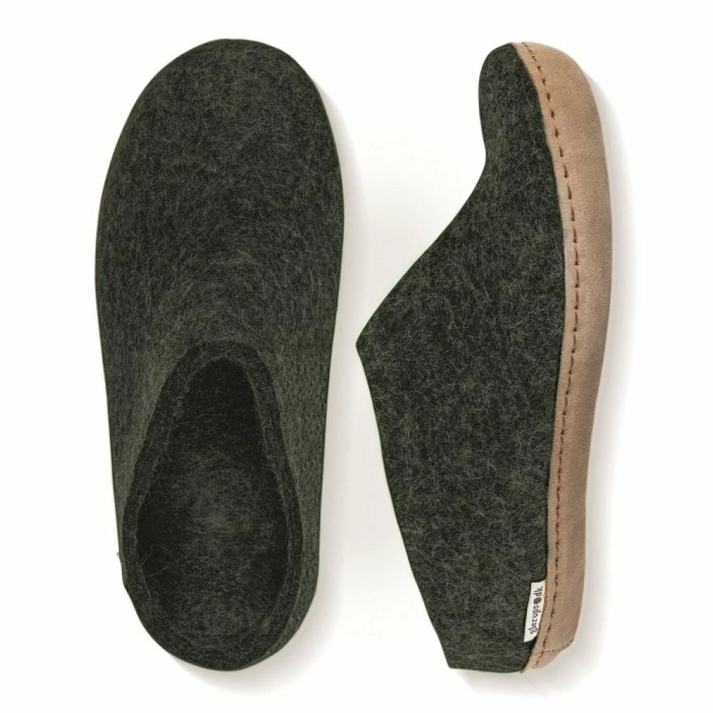 Glerups Open Heel Leather Sole In Forest 5 Glerups Open Heel Leather Sole In Forest - Image 5