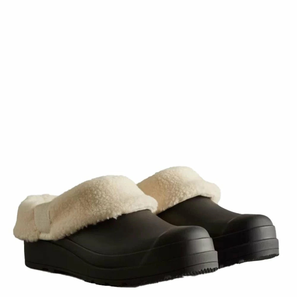 Hunter Women's Play Vegan Shearling Insulated Clogs In Black - Image 2