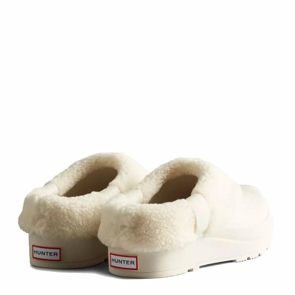 Hunter Women's Play Vegan Shearling Insulated Clogs In White - Image 3