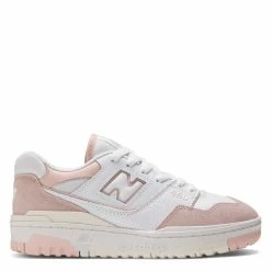 New Balance Women's 550 In White With Pink Sand And Sea Salt