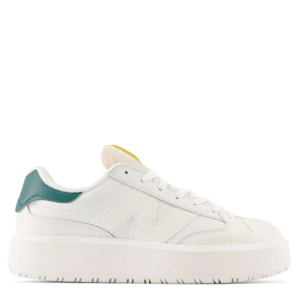New Balance CT302 In White With Vintage Teal And Maize