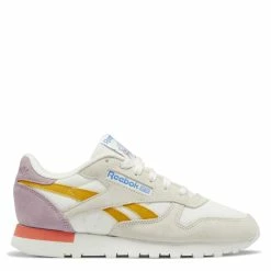 Reebok Women's Classic Leather In Chalk/Bright Ochre/Infused Lilac