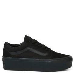 Vans Women's Old Skool Stackform In Suede/Canvas Black/Black